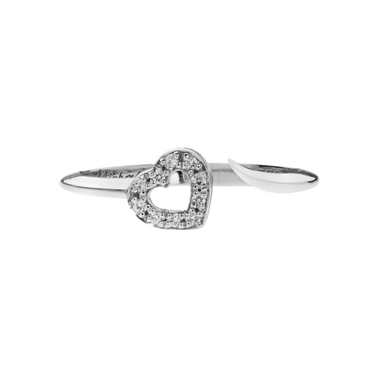 Heart Ring 18KT White Gold with Brilliant cut Diamonds. Product Code:1382DA25WD