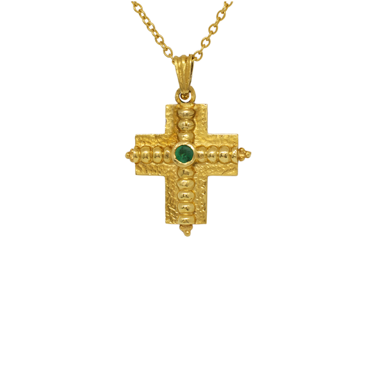 Yellow Cross 18K with emerald matte Finish . Product code 109ST12