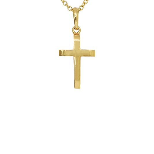 Handmade cross pendant crafted in 18K yellow gold. Product code: 135ST101B