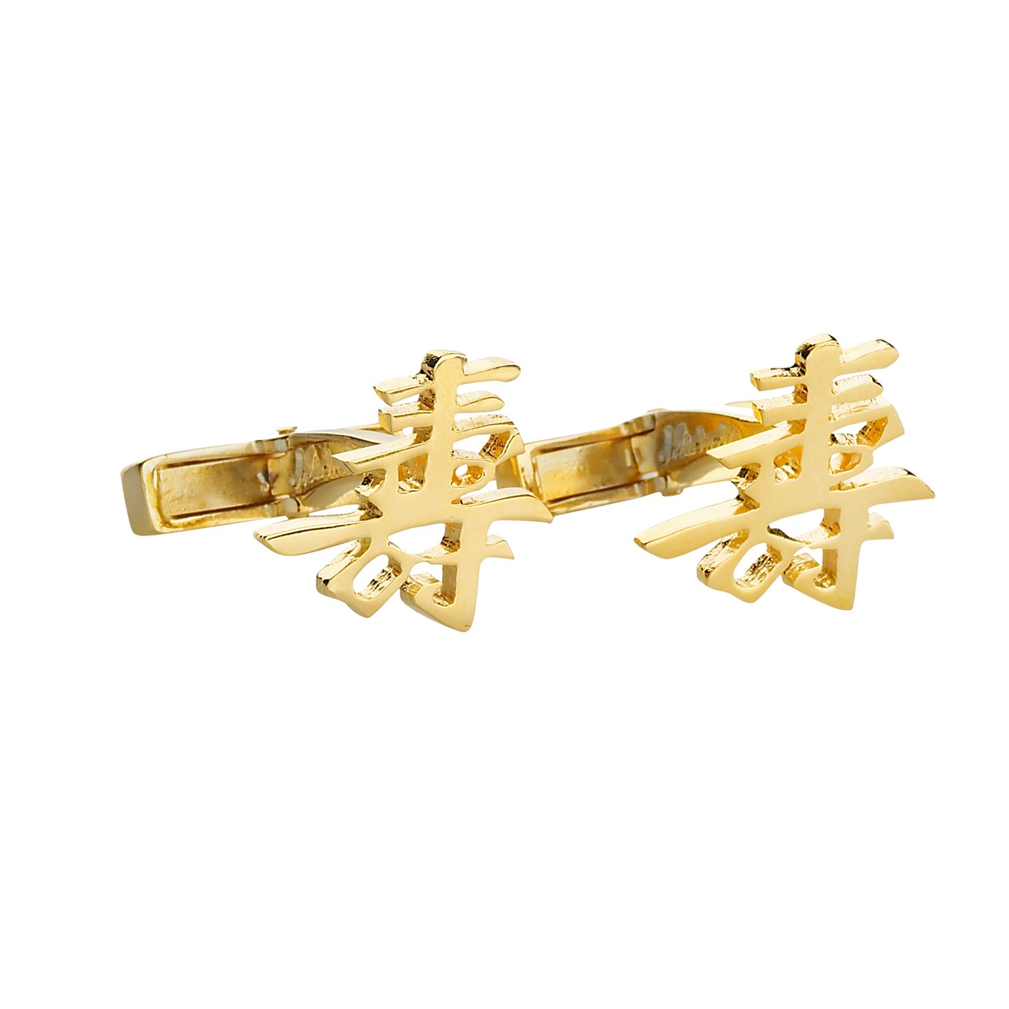 Cufflinks with the  Chinese sign for longevity, silver gold plated  . Product Code: 78BG902CE.