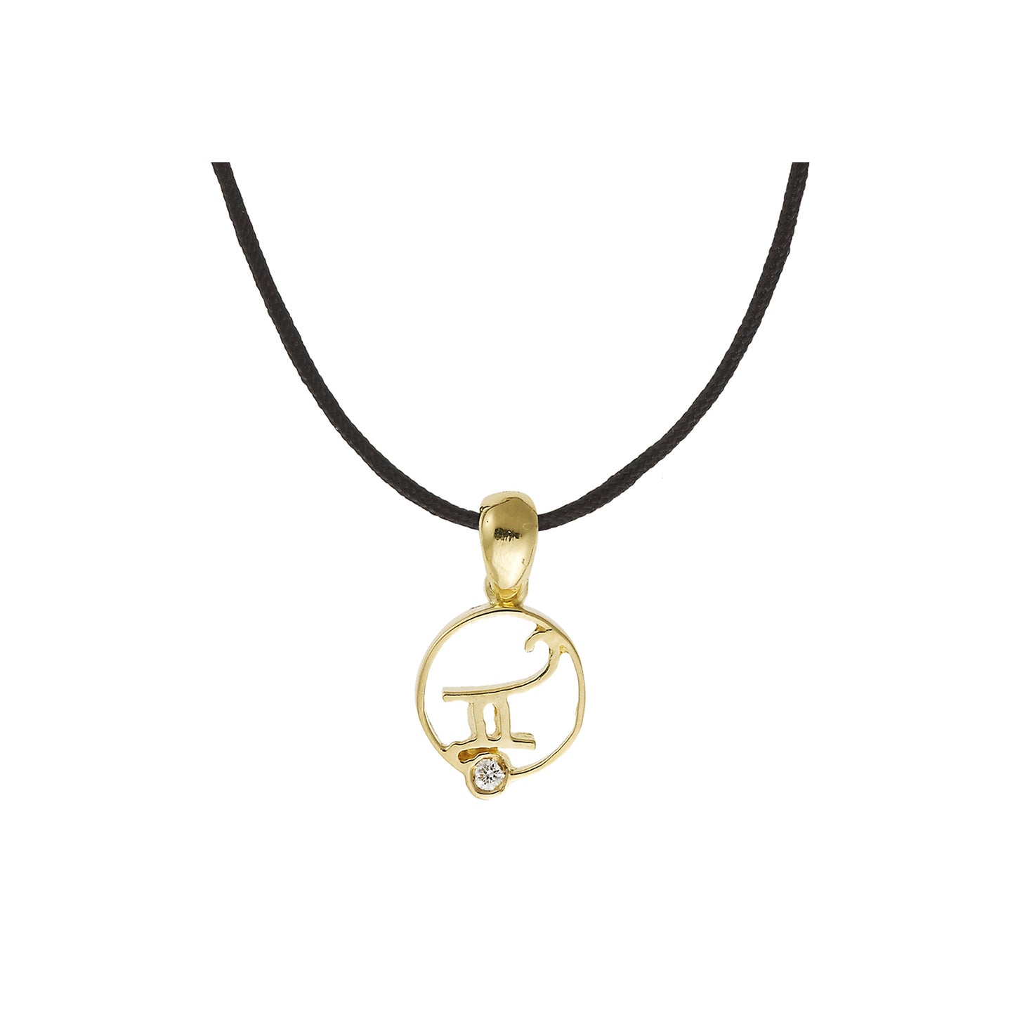 "Gemini" diamond 18 carat yellow gold charm.