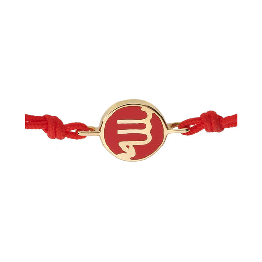 Zodiac 18k yellow gold enamelled bracelet (Scorpio).