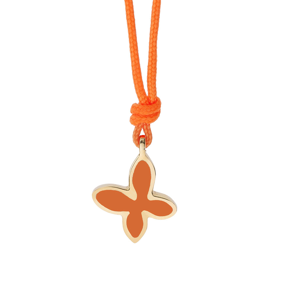 Butterfly, 18 carat yellow gold lucky charm enamelled charm.Butterflies signify good luck during cycles of change within your life , creativity, freedom and love. Product code: 463MPEDIK01cord