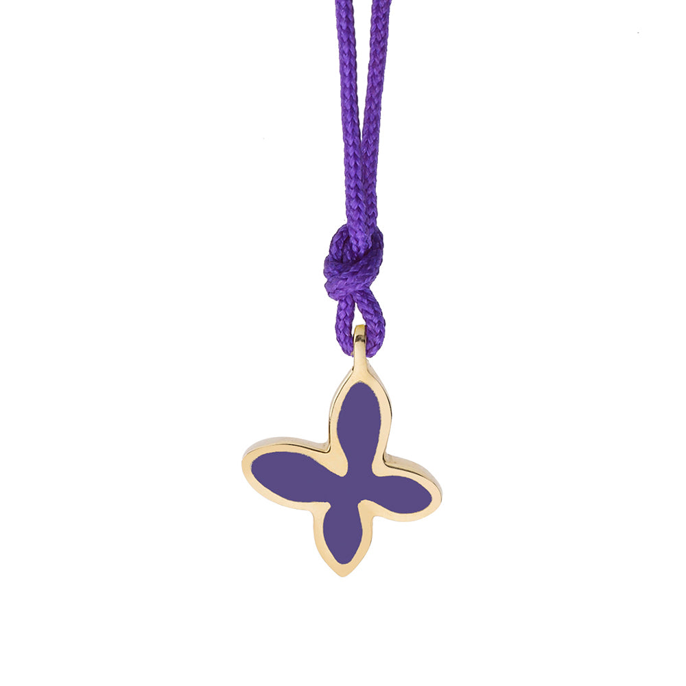 Butterfly, 18 carat yellow gold lucky charm enamelled charm.Butterflies signify good luck during cycles of change within your life , creativity, freedom and love. Product code: 463MPEDIK01cord