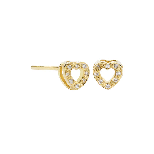 Heart 18-carat yellow gold, diamond earrings.  Product Code : 726SK25Y