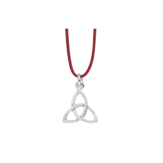 "Τriquetra" 18-carat white gold charm. Triquetra represents threefold fundamental meanings of life (air, water, and earth,  Father, Son and Holy Spirit, mind, body and spirit).Product Code: 411MW020L