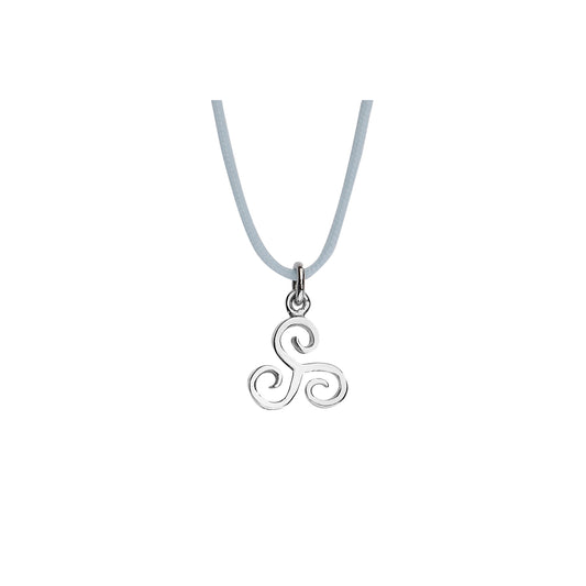 "Triskelion", 18 carat white gold charm. The Triskelion is a symbol of action, energy and progress. Product Code: 399MW014S