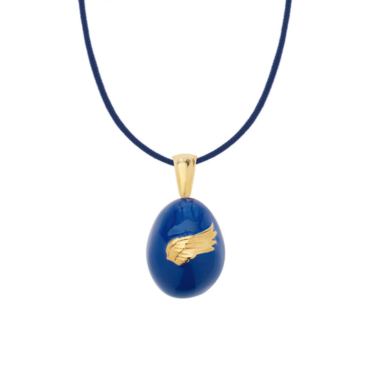 “Angel Wings”  Easter Egg Pendant  on a Cord. Product Code: 91MAYG23 Blue
