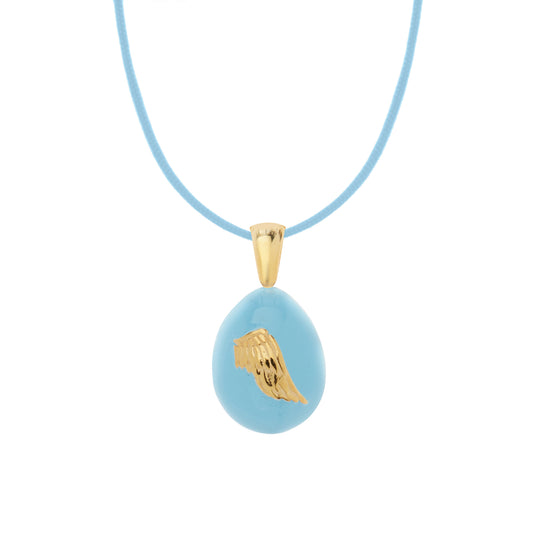 “Angel Wings”  Easter Egg Pendant  on a Cord. Product Code: 92MAYG23 Turquoise