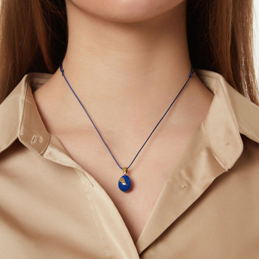 “Angel Wings”  Easter Egg Pendant  on a Cord. Product Code: 91MAYG23 Blue