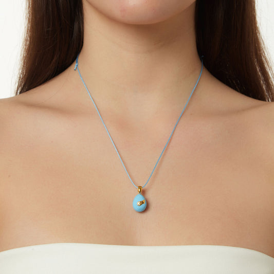 “Angel Wings”  Easter Egg Pendant  on a Cord. Product Code: 91MAYG23 Turquoise