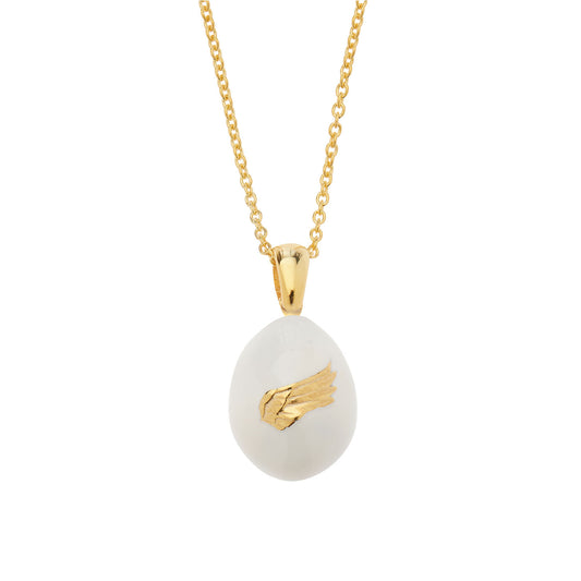 “Angel Wings”  Easter Egg Pendant  on a Chain. Product Code: 91MAYG23c Ivory
