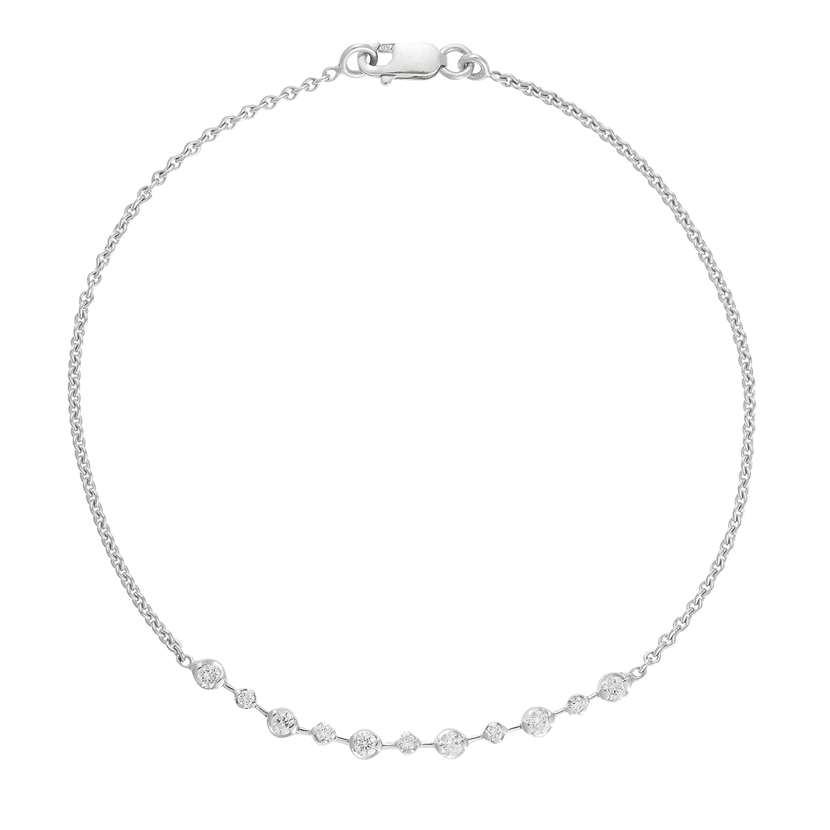 Diamond chain bracelet 18 carat white gold.   Product Code : 405HB01
