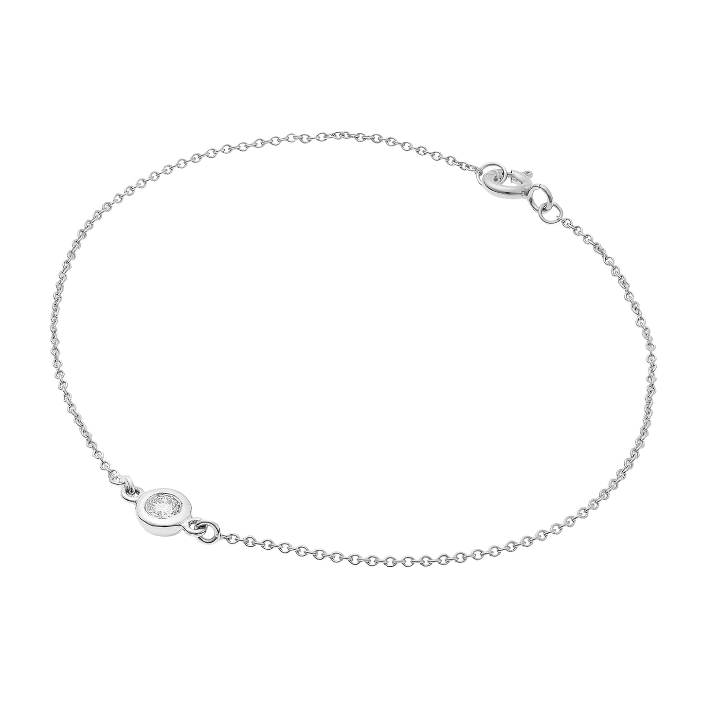 Diamond chain bracelet 18k white gold.  Product Code : 459HB144
