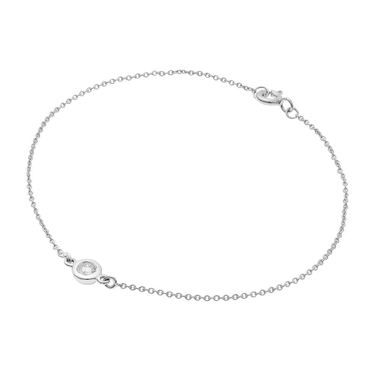 Diamond chain bracelet 18k white gold.  Product Code : 459HB144