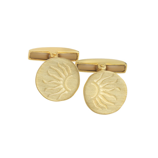 Sun  silver gold plated cufflinks. Sun is a symbol of life, energy, well-being and strength. Product code: 99MA2018E.
