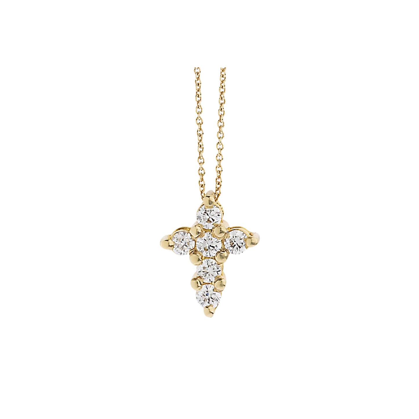 Diamond cross 18KT yellow gold with chain.  Product Code: 293ST13GS