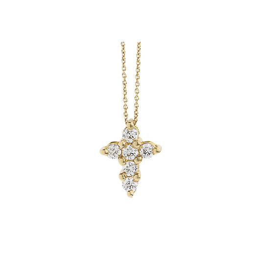 Diamond cross 18KT yellow gold with chain.  Product Code: 293ST13GS