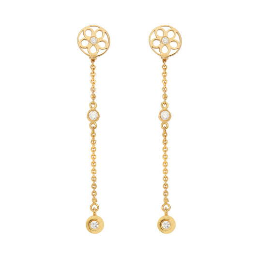 Drop Earrings 18KT yellow gold with brilliant cut diamonds