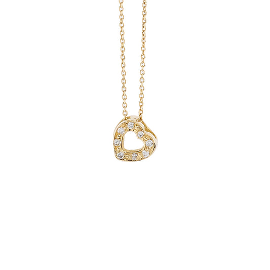 Heart Pendant 18KT  Yellow Gold with Brilliant cut Diamonds