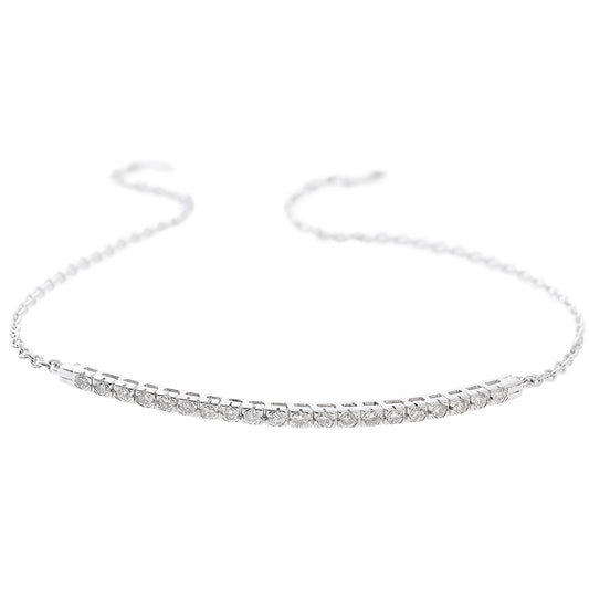 Diamond chain bracelet k18 carat white gold.   Product Code : 417HBW02