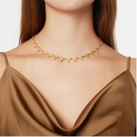 Handmade necklace 18KT yellow gold inspired by the Greek ancient  jewellery.  Product Code : 272ΚΟ1610.