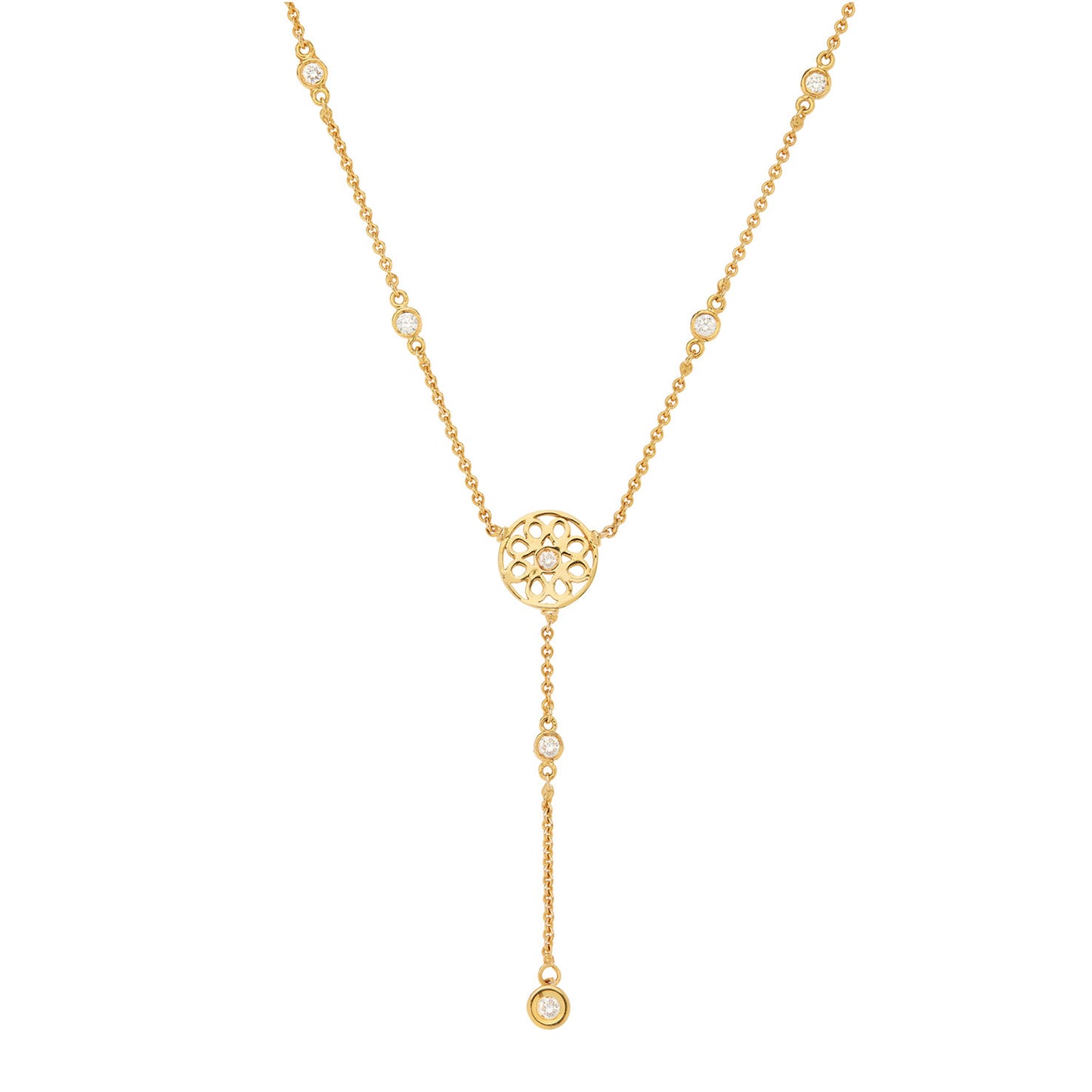 Necklace 18KT Yellow  Gold with Brilliant cut Diamonds.
