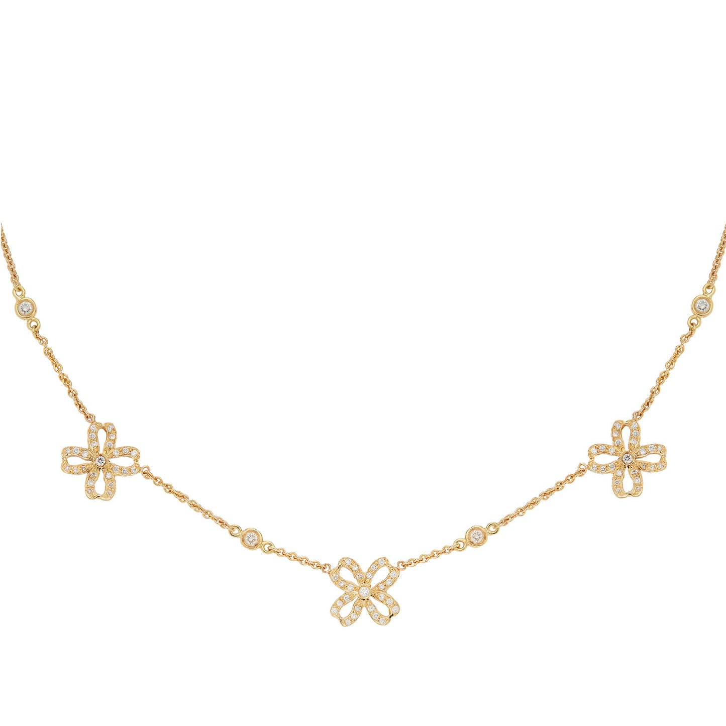 Necklace 18KT Yellow  Gold with Brilliant cut Diamonds.