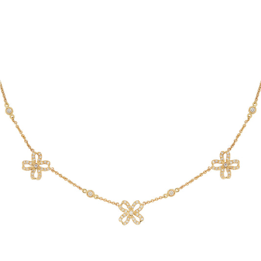 Necklace 18KT Yellow  Gold with Brilliant cut Diamonds.