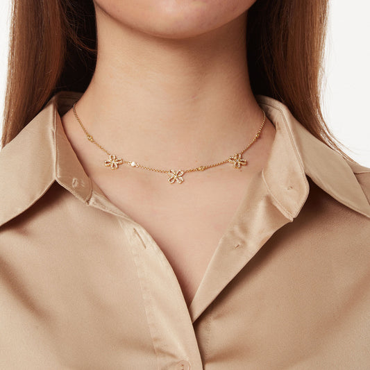 Necklace 18KT Yellow  Gold with Brilliant cut Diamonds.