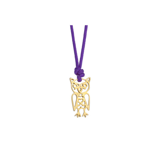 Power totem  animal "Owl"18 carat yellow gold. Owl is a symbol of intuition, wisdom, protection, status and wealth. Product Code: 427MKUKUBA
