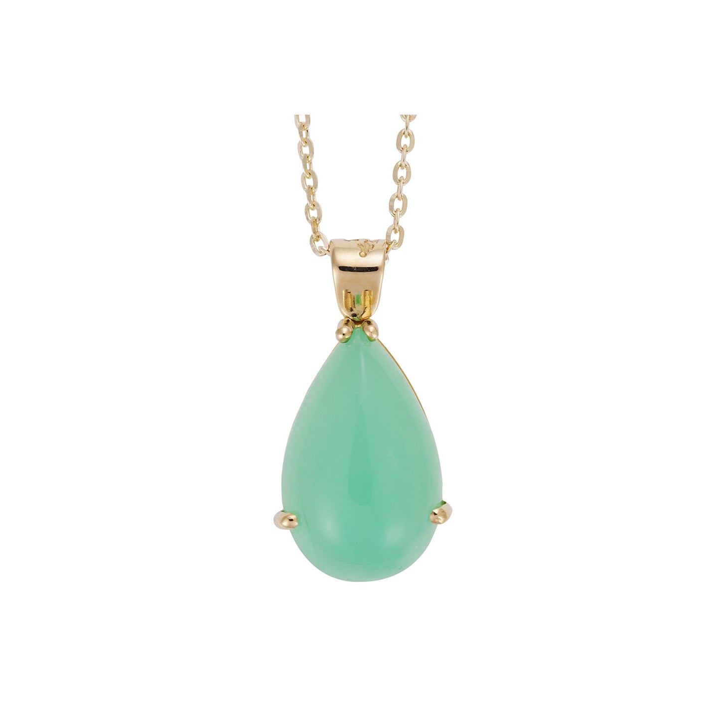 Chrysoprase yellow gold k18 pendant.   Product Code : 543MECHRYSOP