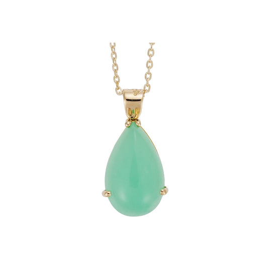 Chrysoprase yellow gold k18 pendant.   Product Code : 543MECHRYSOP