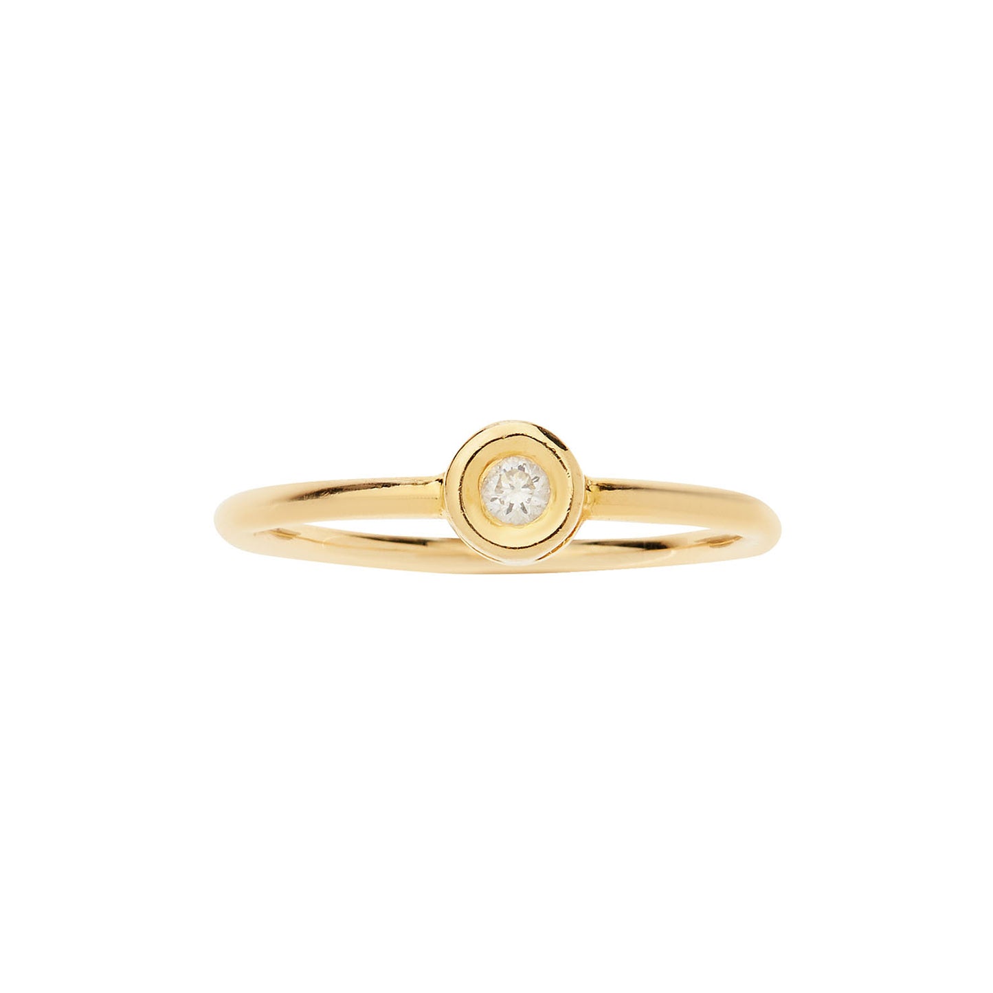 Ring 18KT yellow gold with a brilliant cut diamond