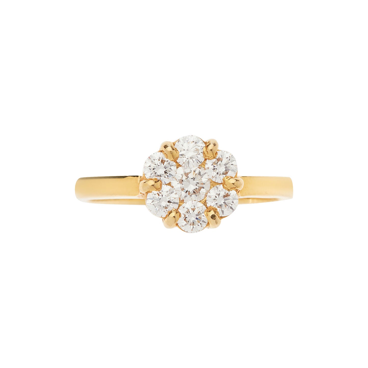 Ring 18KT yellow gold with brilliant cut diamonds