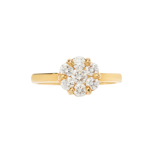 Ring 18KT yellow gold with brilliant cut diamonds