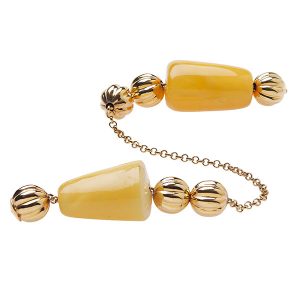 Handmade K14 carat string of beads with amber.Product code: 125BEG2KEX