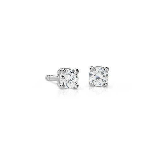 Brilliant cut diamond solitaire earrings 18 carat white gold. Product Code : 81SW27