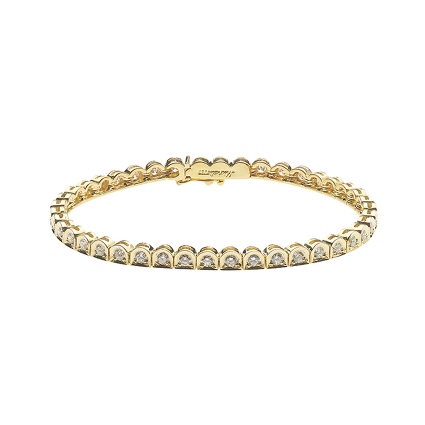 Diamond tennis bracelet in 18 carat yellow gold. Product Code : 53B204Y ...
