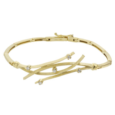 Diamond bracelet, 18 carat yellow gold, inspired by the Ancient Greek jewellery.