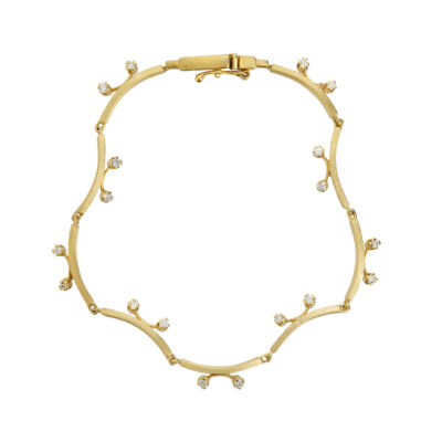 Diamond bracelet,18 carat yellow gold, inspired by the Ancient Greek jewellery.