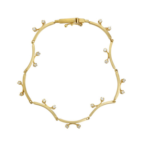 Diamond bracelet,18 carat yellow gold, inspired by the Ancient Greek jewellery.
