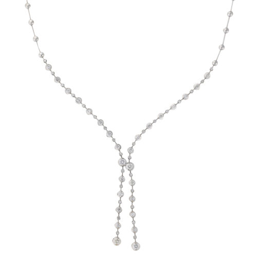 Diamond drop necklace 18 carat white gold