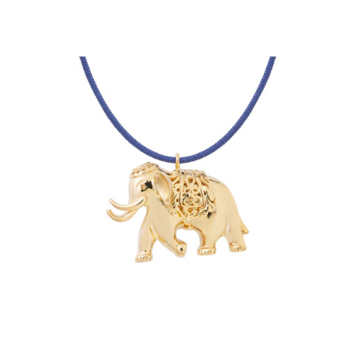 Elephant, silver 925 gold-plated charm.