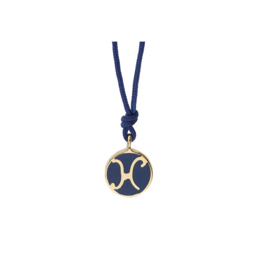Pisces, 18 carat yellow gold enamelled charm.