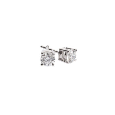 Brilliant cut diamond solitaire earrings