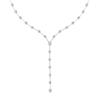 Diamond drop necklace 18 carat white gold