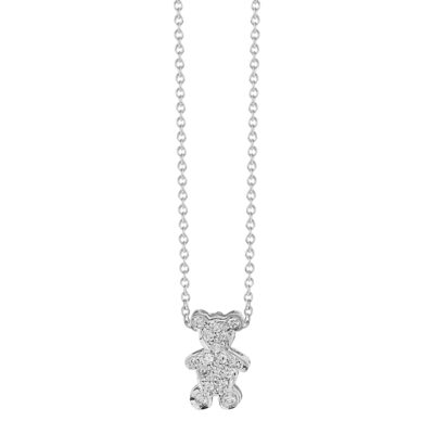 "Little bear" diamond 18 carat white gold pendant.