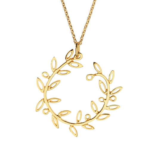 Olive wreath, Pendant gold-plated silver 925