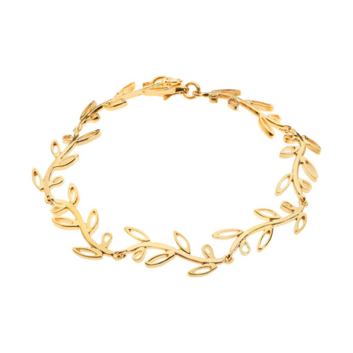 Olive wreath, bracelet gold-plated silver 925.